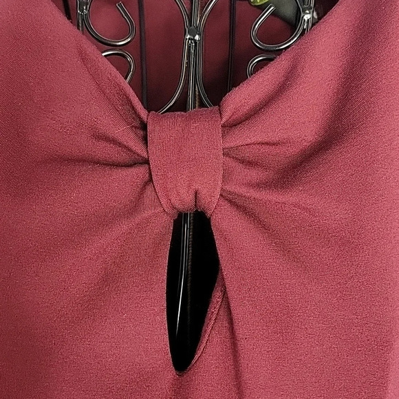 TAYLOR Ruffled Maroon Bow Aline Dress Size‎ 6 - Picture 4 of 8